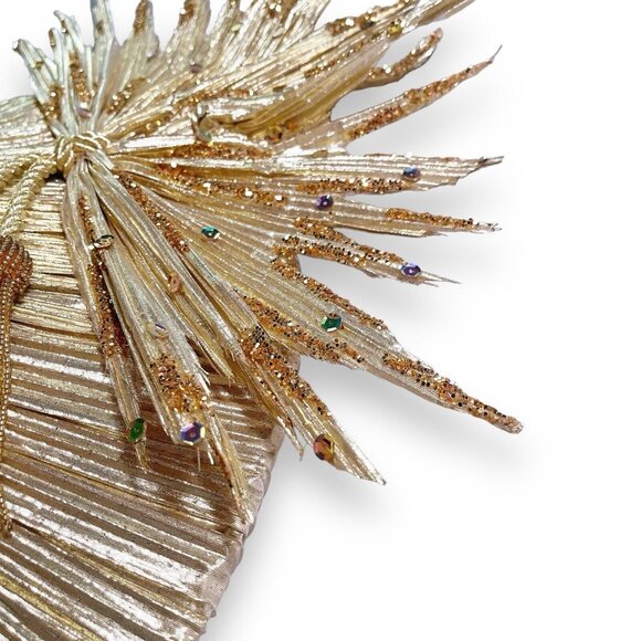 Whittall And Shon Gold Glitter Vintage Church Derby Hat - Picture 4 of 12